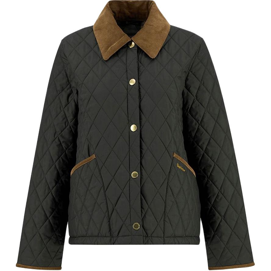 

Стеганая куртка с вельветовым воротником Barbour, оливковый зеленый