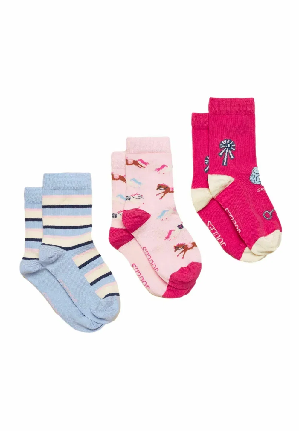 Набор из 3 носков Neat Feet Tom Joule, Pink Horse