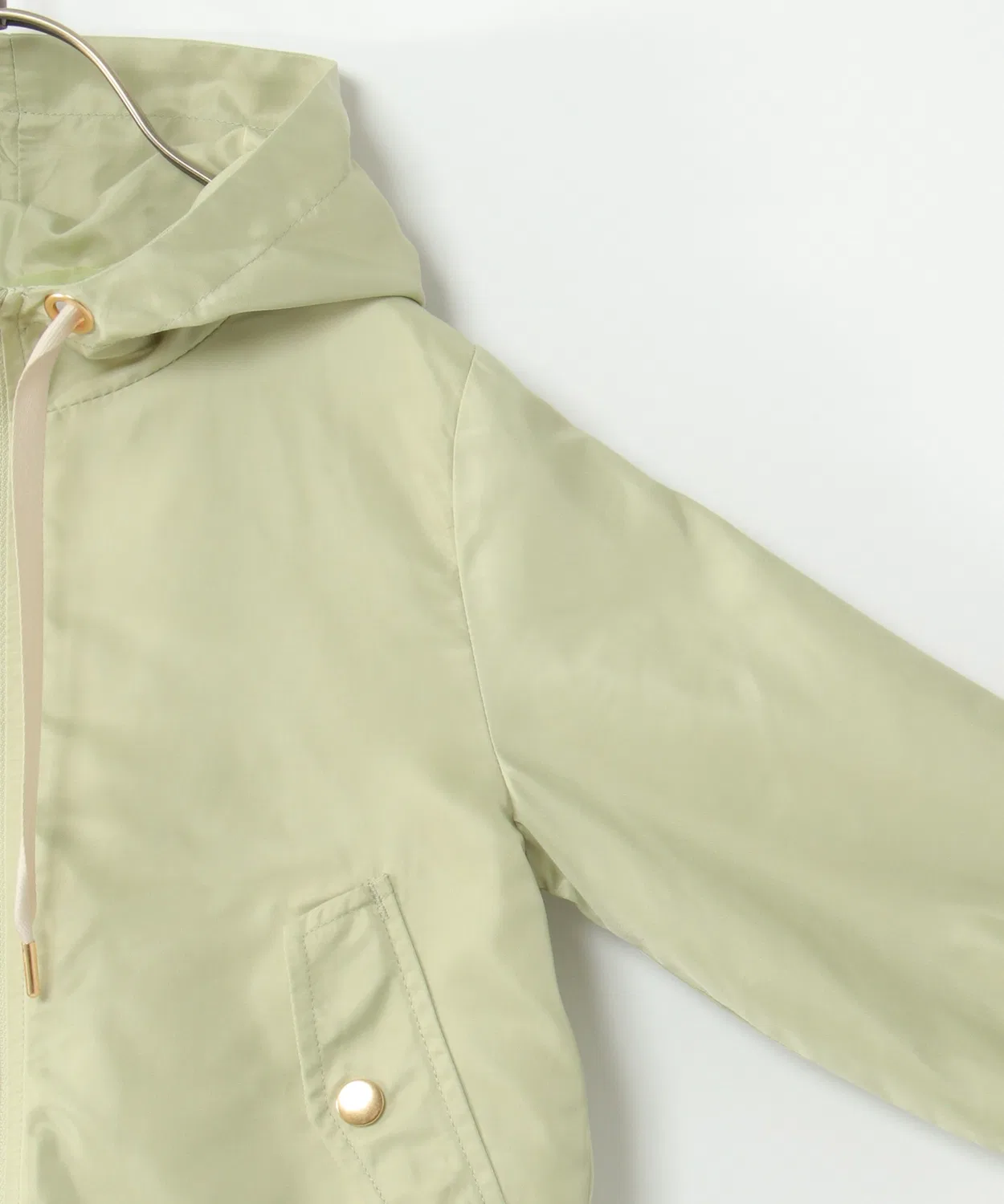 Детская куртка-парка с капюшоном, фларе, модель Satin Flare Mountain Parka, ikka, Green — фото 4
