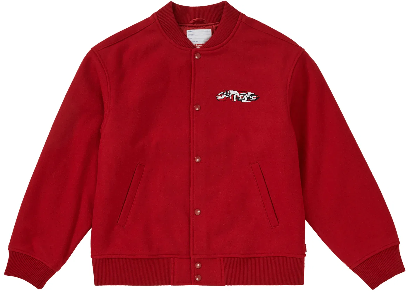 Мужская куртка-бомбер с принтом Varsity Jacket Supreme, Red