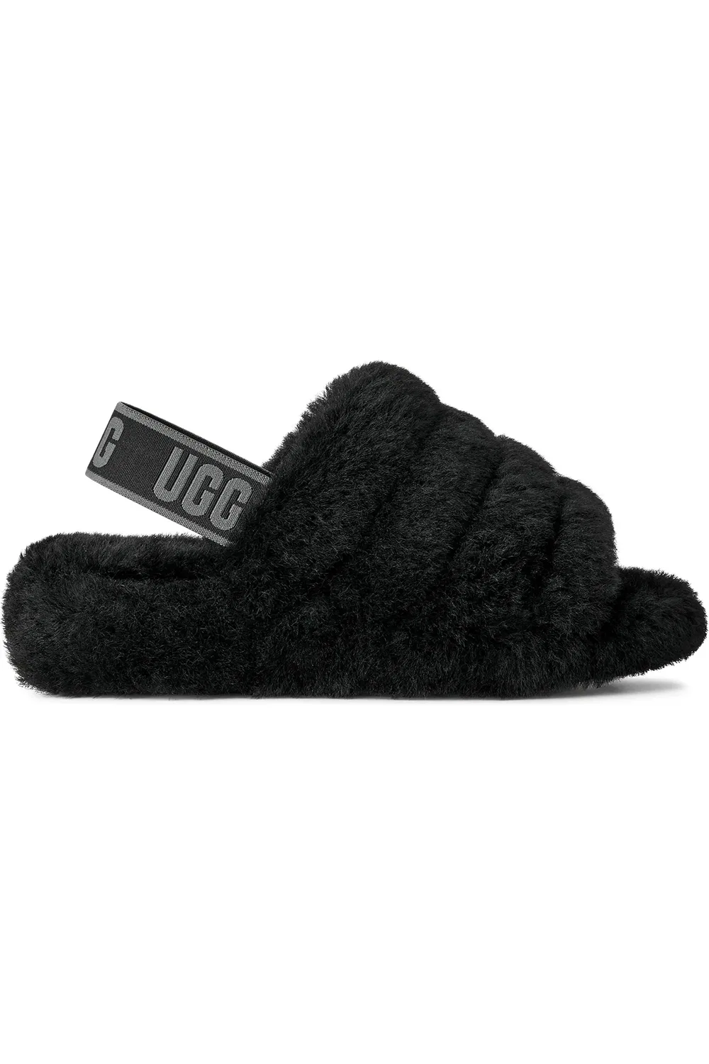 Сандалии детские с задней резинкой Fluff Yeah UGG, Black/Dark Shadow — фото 3