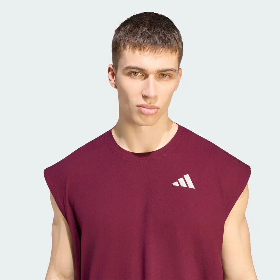 Спортивная футболка ADIDAS PERFORMANCE, цвет бордовый — фото 3