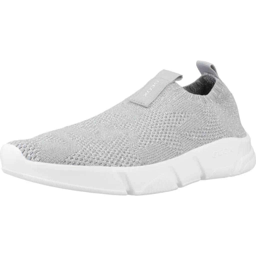 Детские кроссовки с текстурой Geox J Aril Girl, Silver