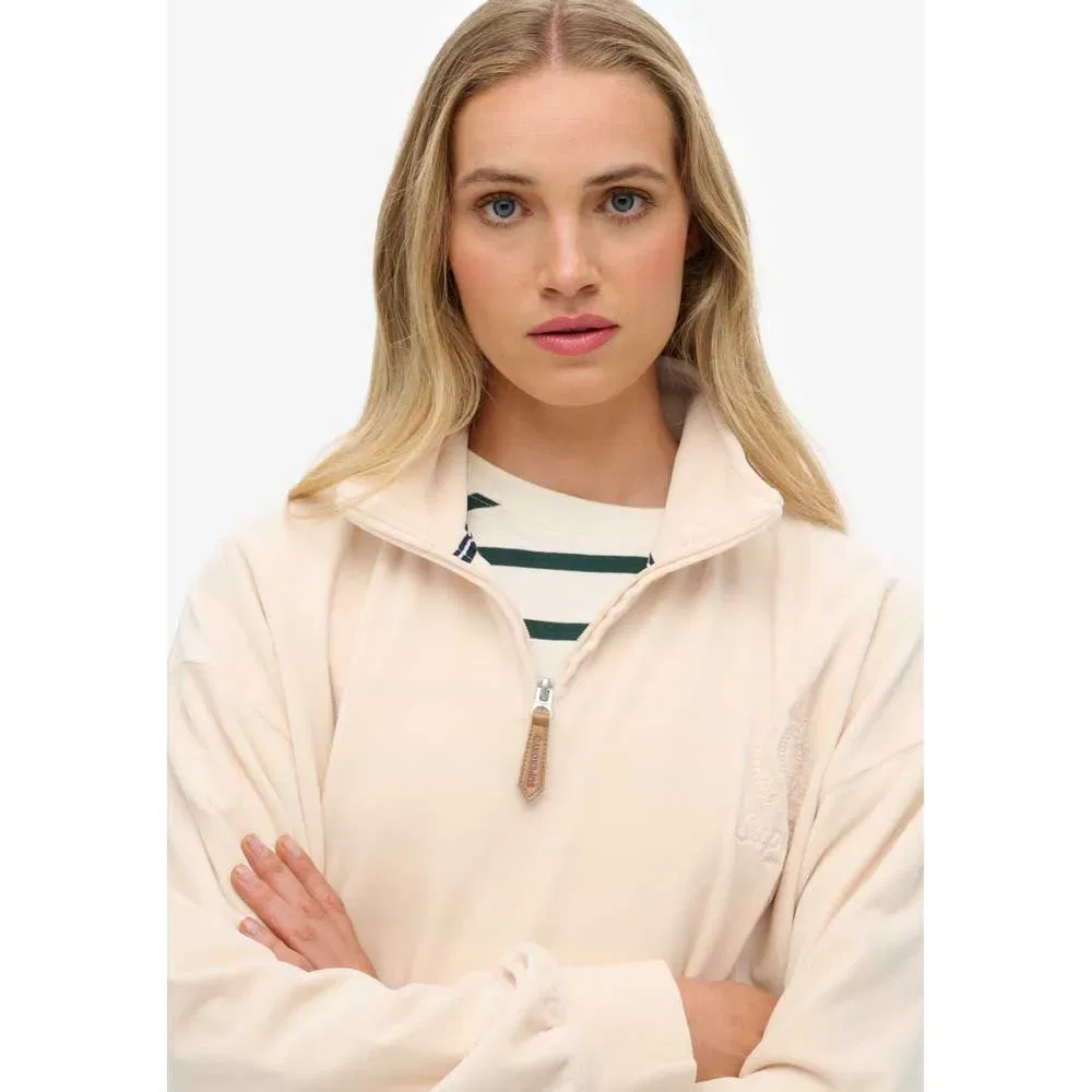 Женский свитшот с полузастежкой-молнией Country Club Velour Superdry, Pink — фото 4