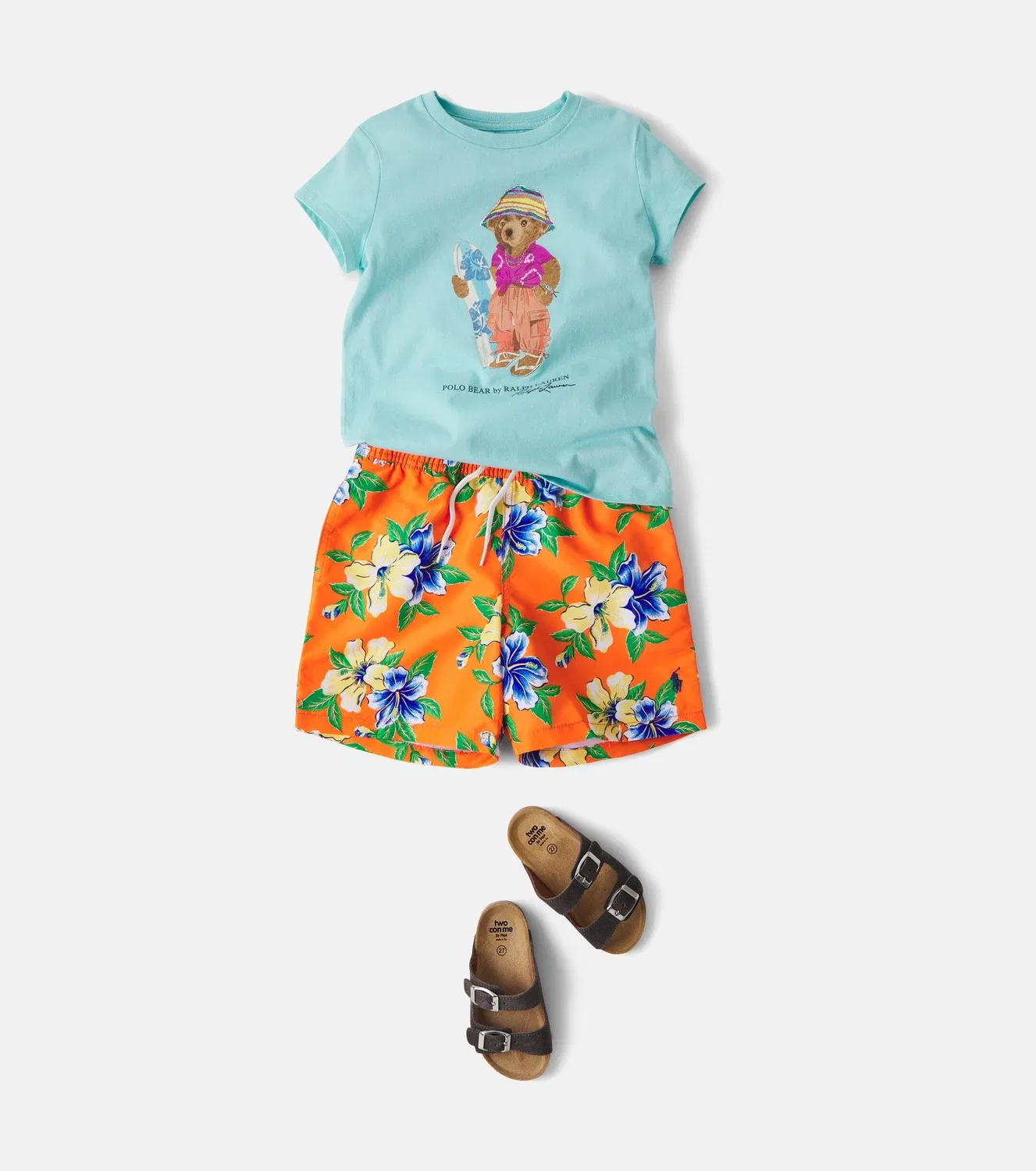 Плавки-шорты с цветочным принтом Polo Ralph Lauren Kids, оранжевый — фото 2