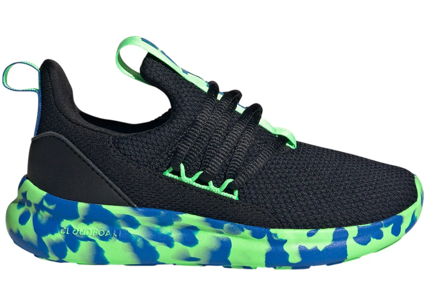 Детские кроссовки Lifestyle с шнуровкой Adidas Lite Racer Adapt 7.0, Core Black/Lime Burst/Bright Royal