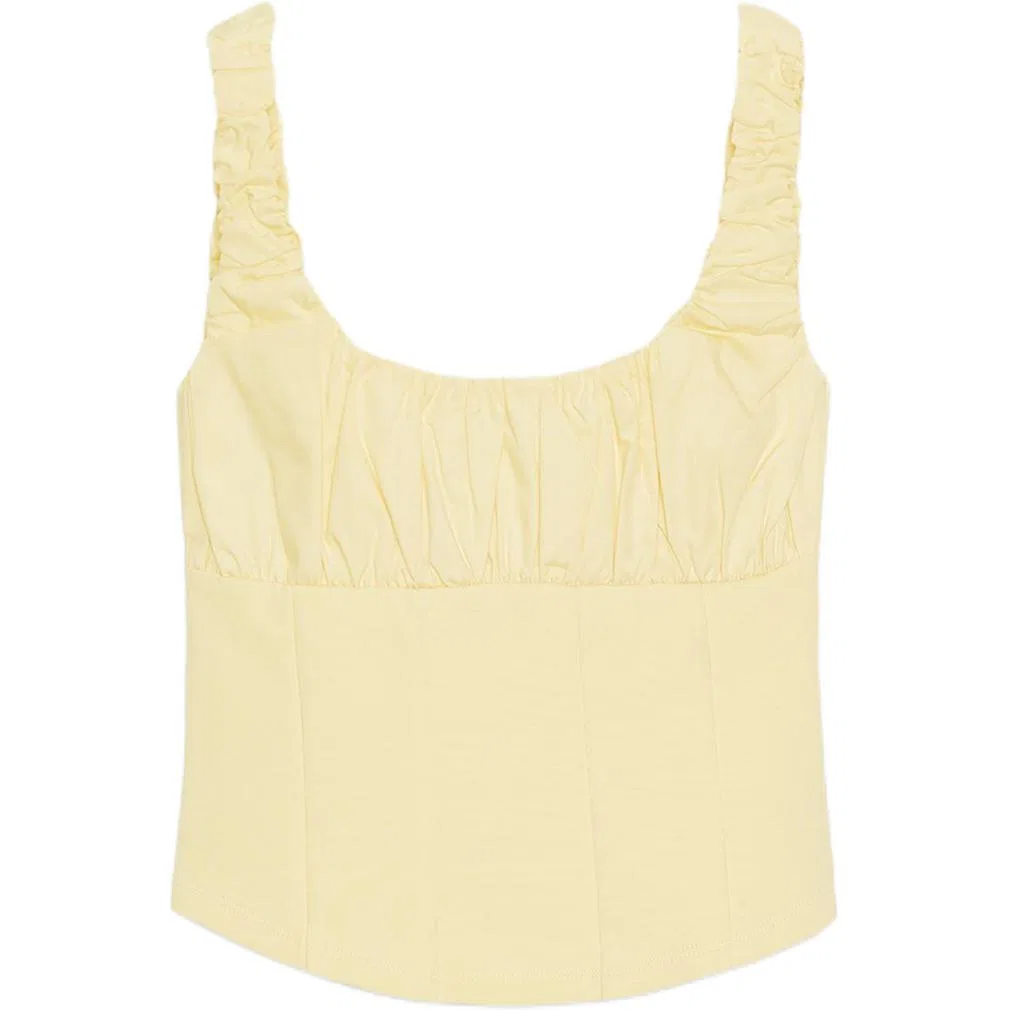 Женский топ без рукавов с квадратным вырезом Yellow ZARA, Yellow