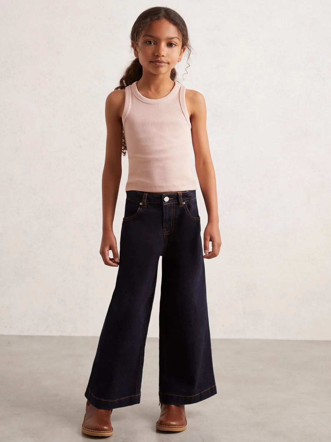 Топ Reiss Pink Violet 9-13 yrs Stretch-Cotton Stripe Ribbed Vest, розовый — фото 3