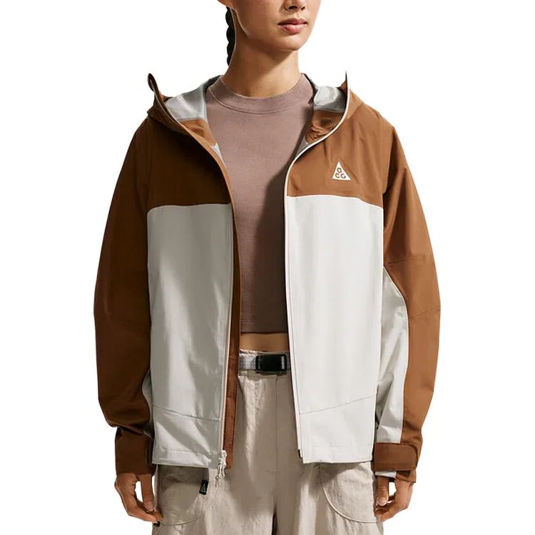 Женская куртка с капюшоном Nike, Brown/Ecru