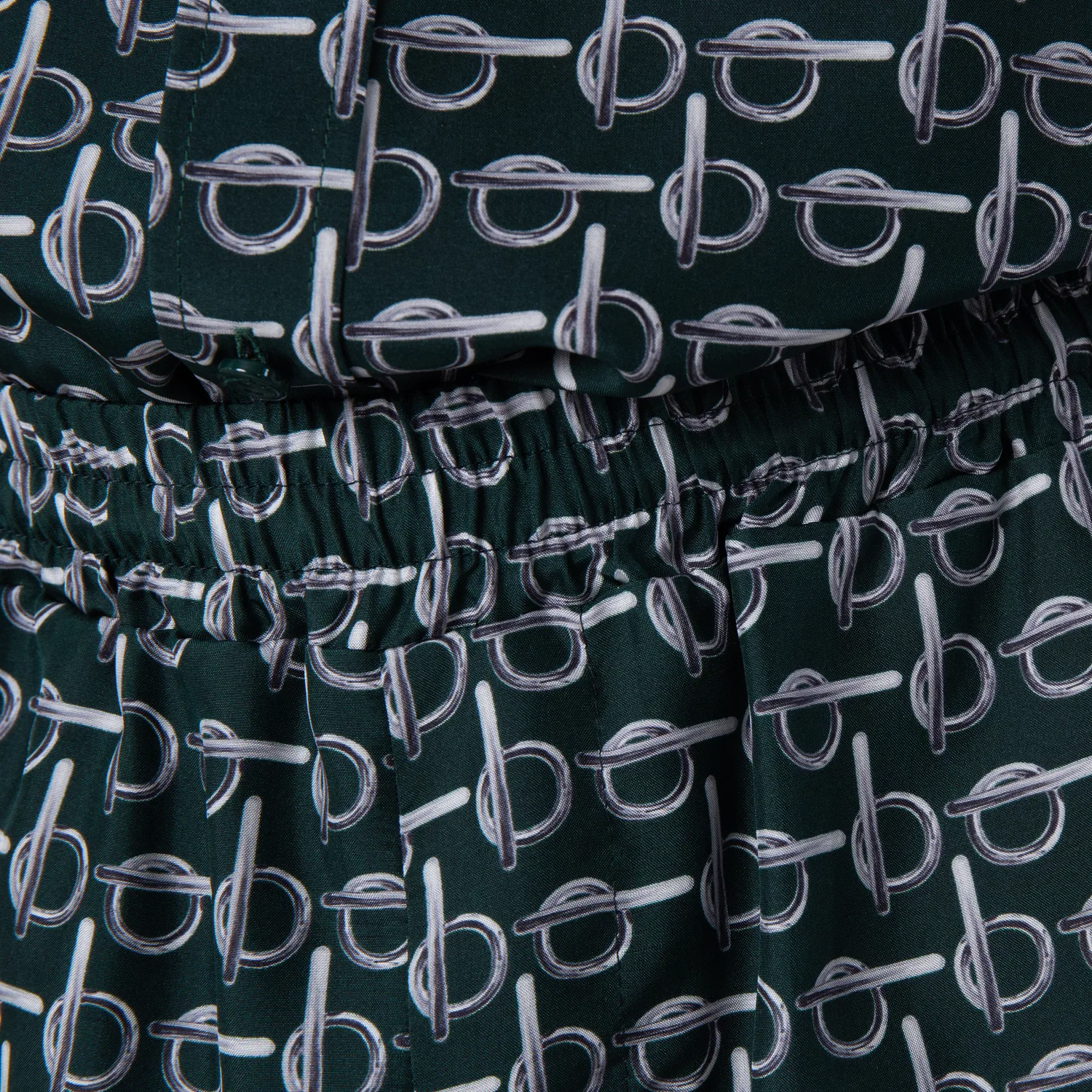 Шелковые шорты с принтом All-Over B-Print Burberry, Silver/Green — фото 2