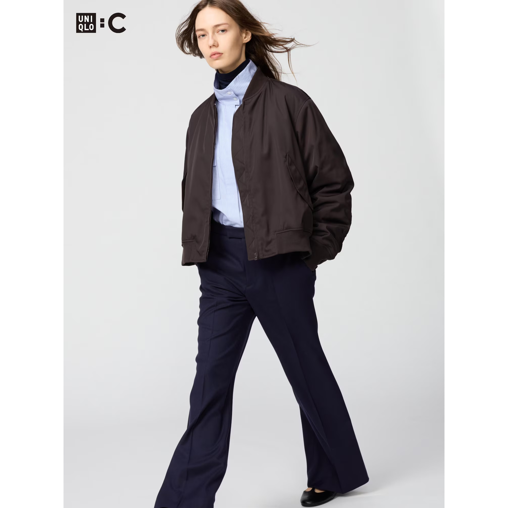 

Куртка-бомбер Uniqlo женская, 38 темно-коричневый
