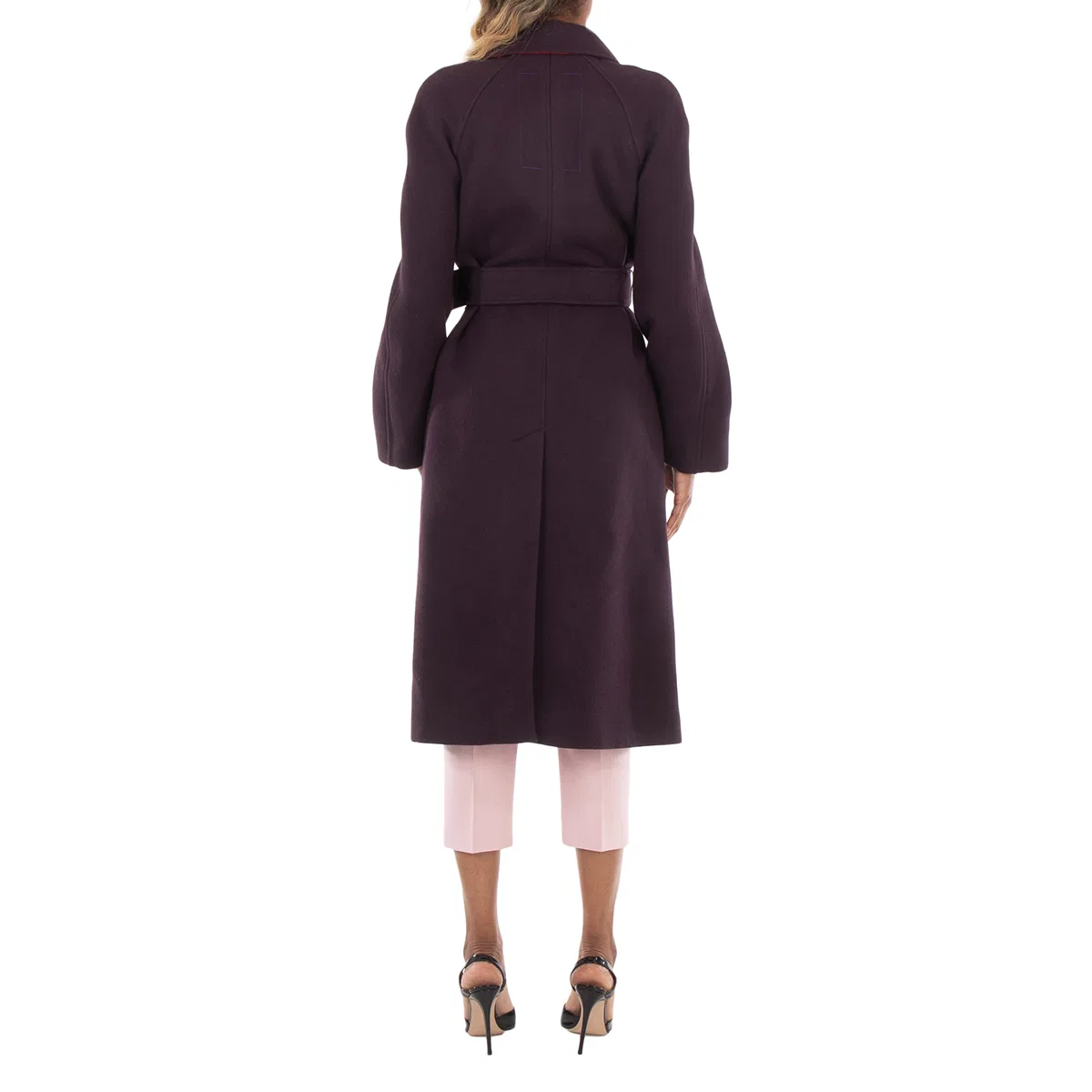 Пальто шерстяное с поясом Burberry Wool Belted Coat, Berry — фото 4