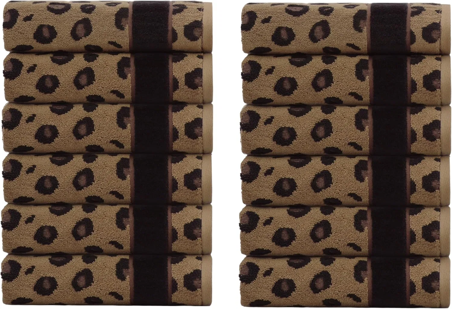 Набор мочалок 12 шт, COTTON CRAFT, 100% хлопок, 550 GSM, 30x30 см, Black/Beige