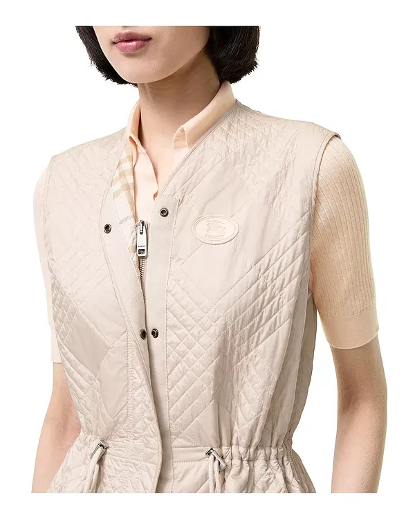 Женский жилет стеганый Walby Warmer Burberry, Stone Beige — фото 2
