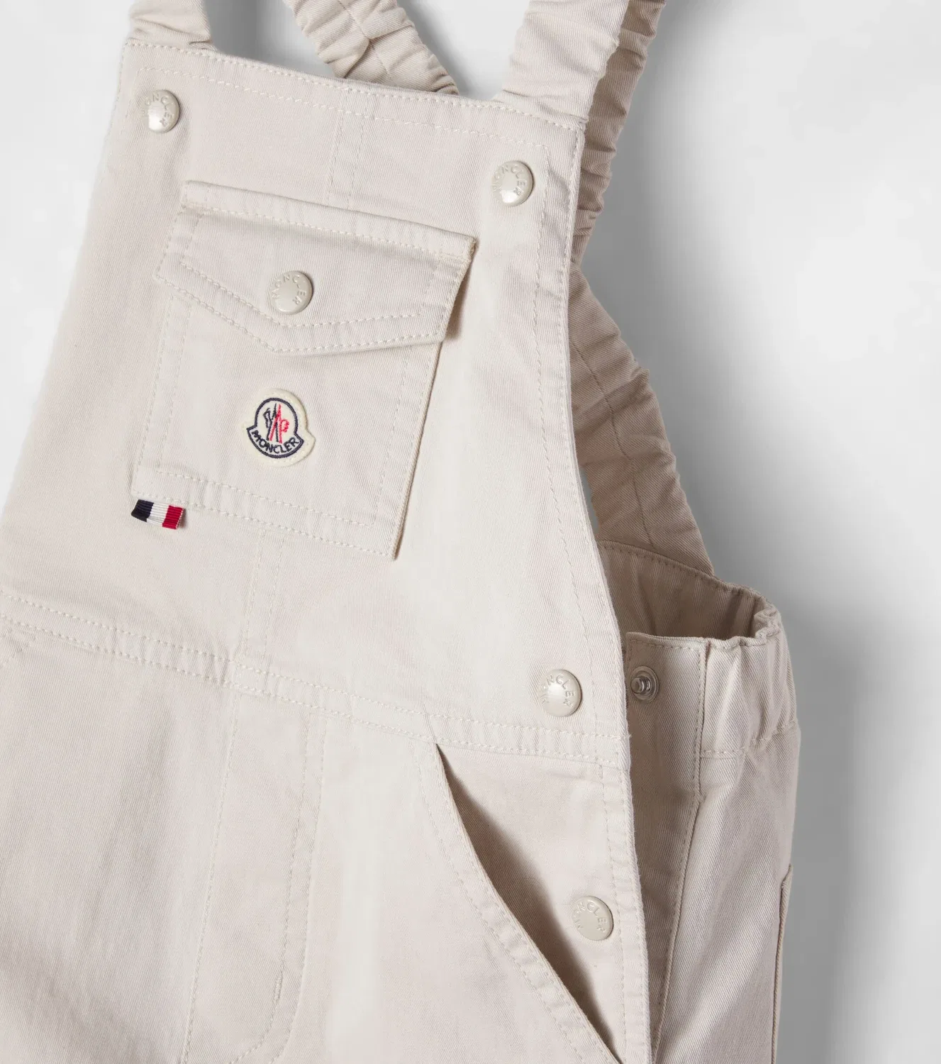 Комбинезон из саржи Moncler Enfant, бежевый — фото 3