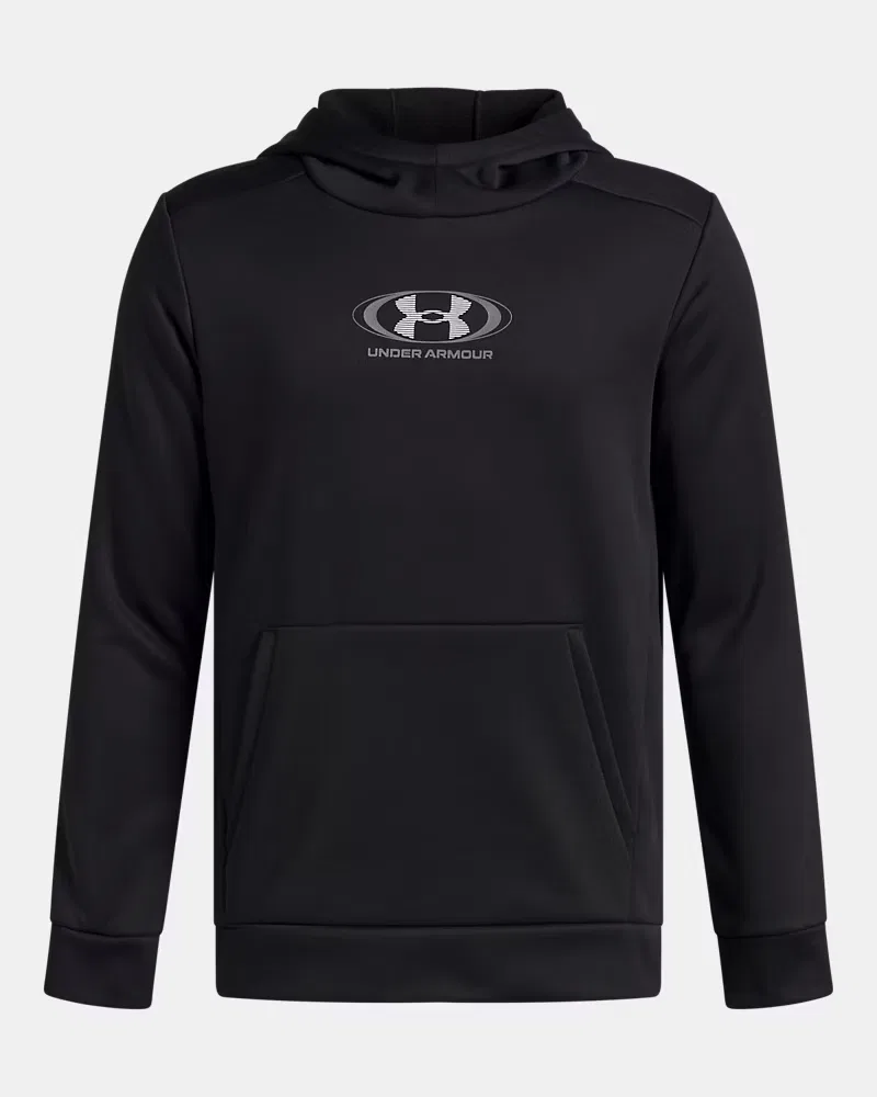 Худи детское легкое и теплое Armour Fleece Starlight Logo UnderArmour, Black/White