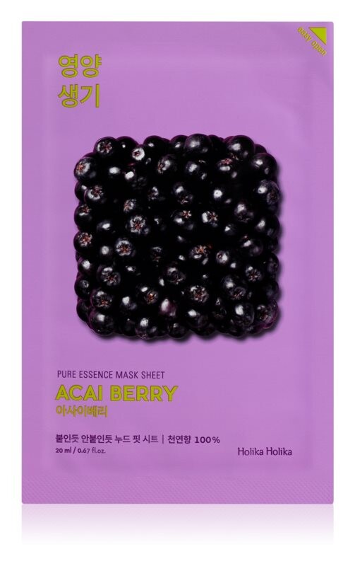 

Тканевая отшелушивающая маска Holika Holika Pure Essence Acai Berry