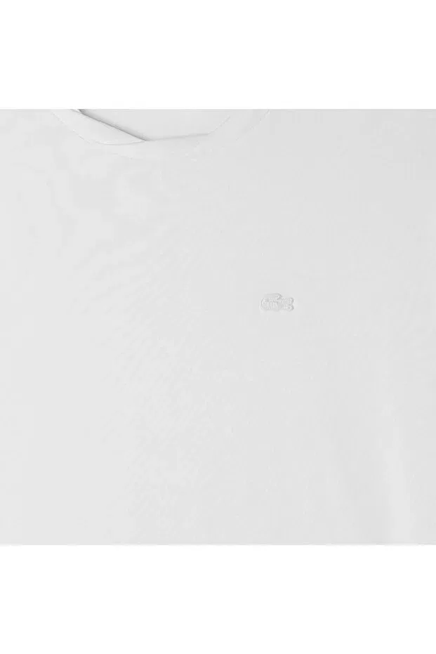 Футболка Lacoste женская White, свободного кроя, однотонная — фото 4