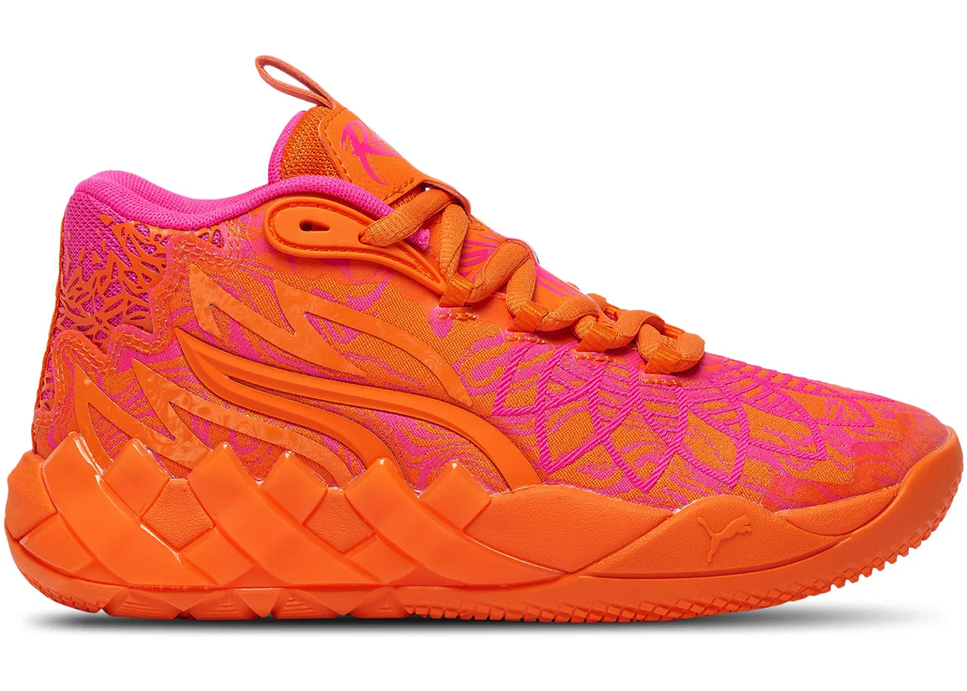 Детские кроссовки для мальчиков с верхом из сетки Puma LaMelo Ball MB.01 Mash Up, Rickie Orange/Ravish Red