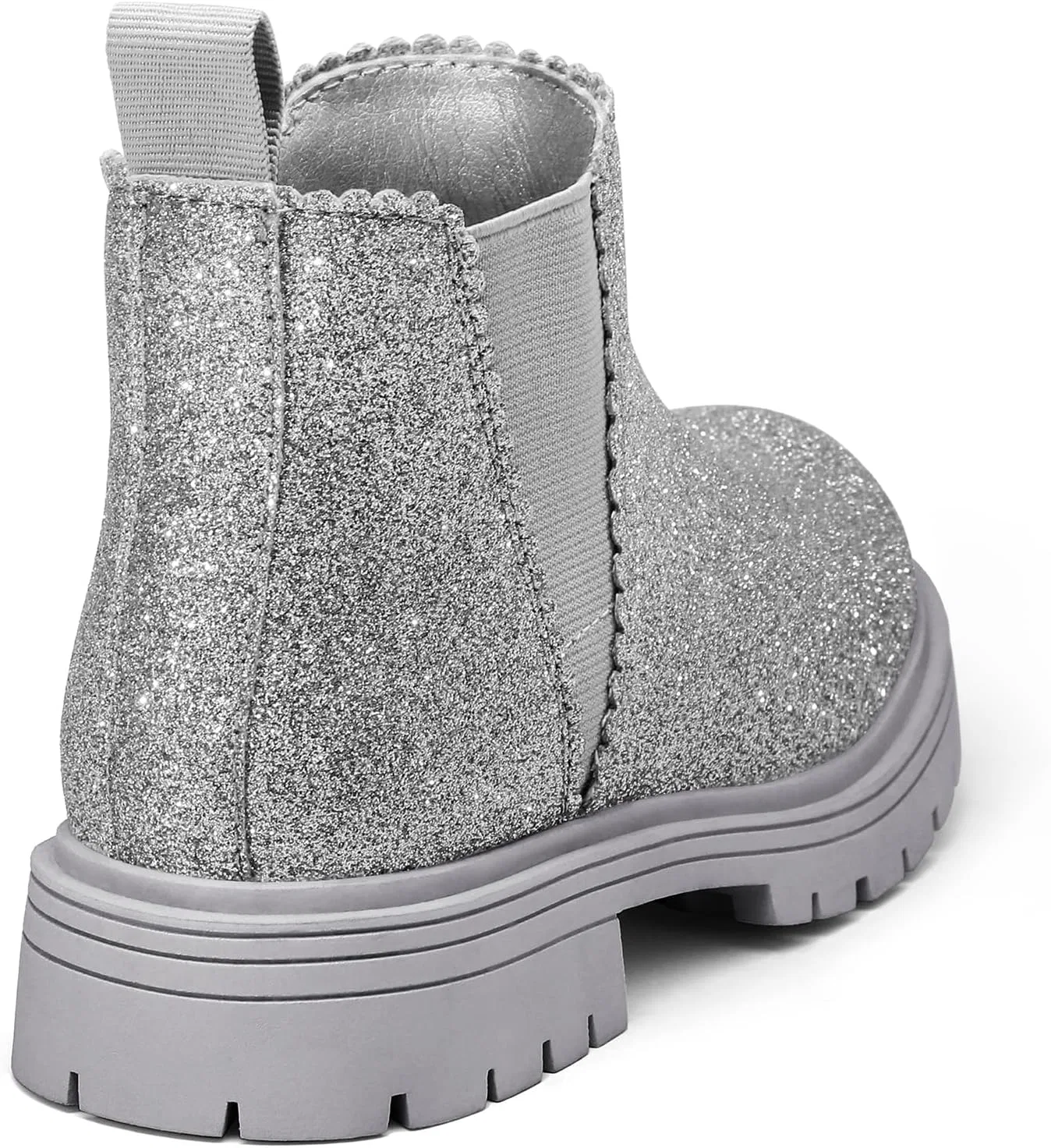 Детские ботинки для девочек с боковой молнией Chelsea K KomForme, Silver Glitter — фото 3