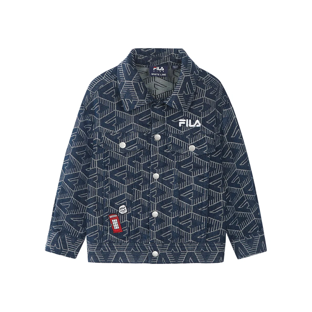 Детский топ с воротником и принтом All Over Print FILA KIDS
