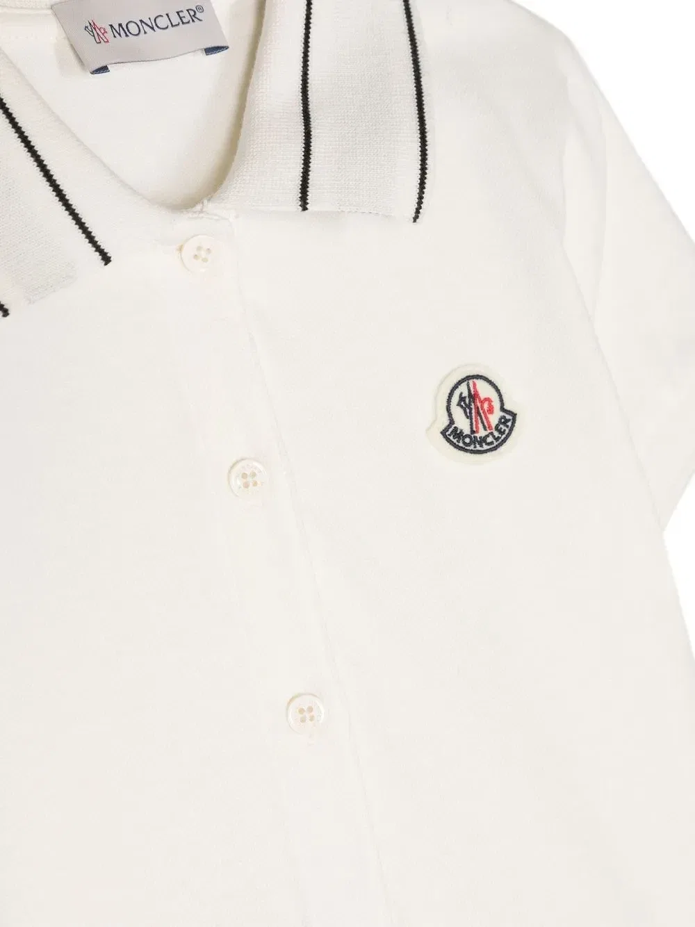 Рубашка поло с логотипом Moncler Enfant, белый — фото 3