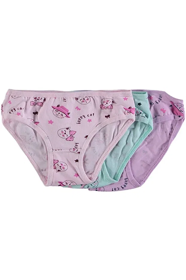 Детские трусы для девочек с принтом Cat Patterned Slip Panties Generic Brands, Colored