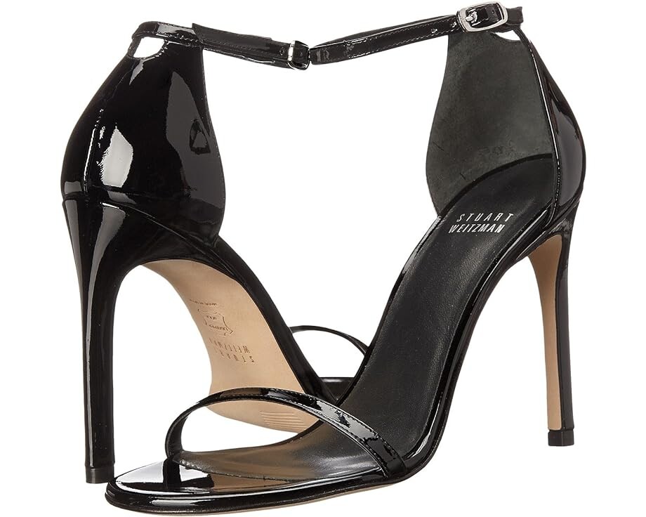 

Туфли Stuart Weitzman Nudistsong Ankle Strap Sandal, цвет Black Patent Leather