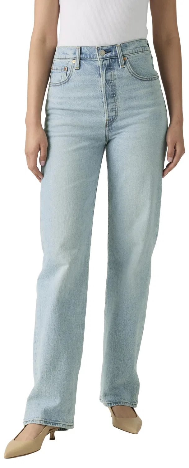 Женские джинсы с высокой посадкой Levi's Ribcage, Psk Clean Stone Blasted Stone Clean — фото 3