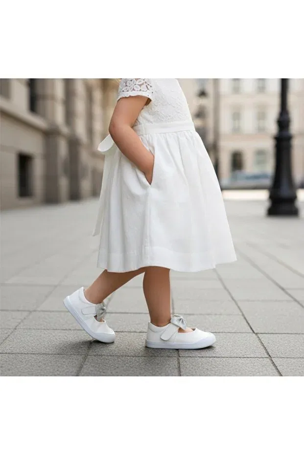 Детские балетки для девочек кожаные Jojo Kids, White — фото 2