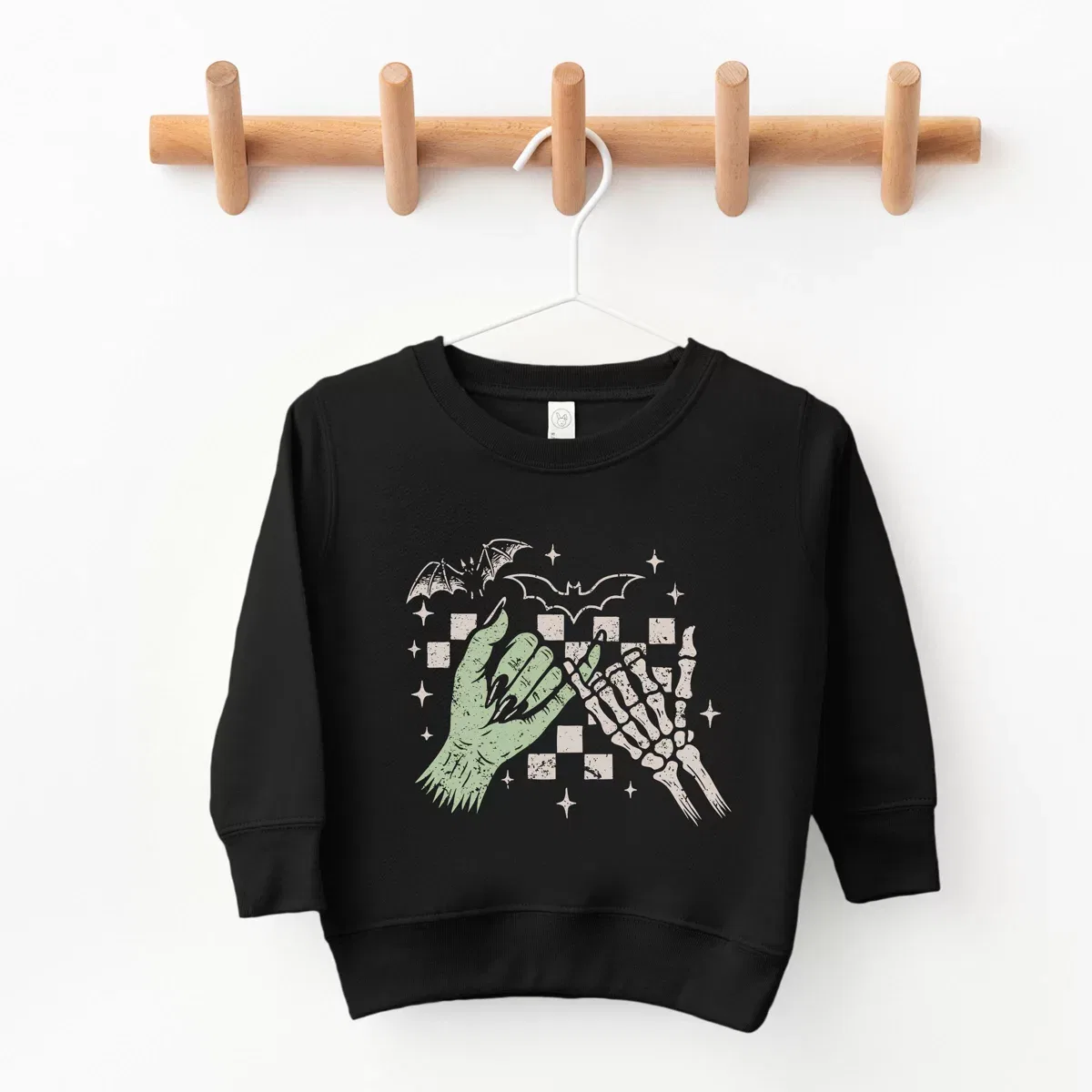 Детский свитшот с принтом Pinky Promise Skeleton The Juniper Shop, Black — фото 2