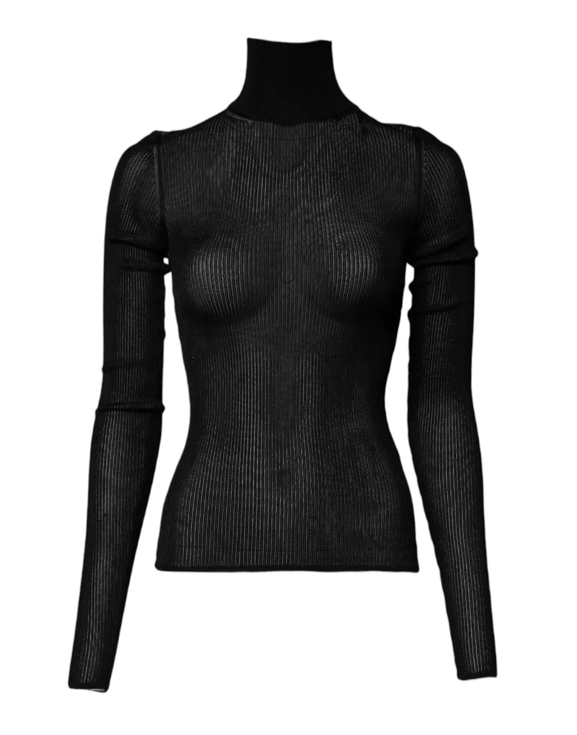 Женский пуловер с длинным рукавом и воротником-гольф Turtle neck Blouse Dolce & Gabbana, Black