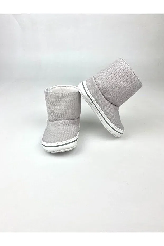 Детские пинетки-сапожки с принтом Baby panduf booties Bebekyol, Gray