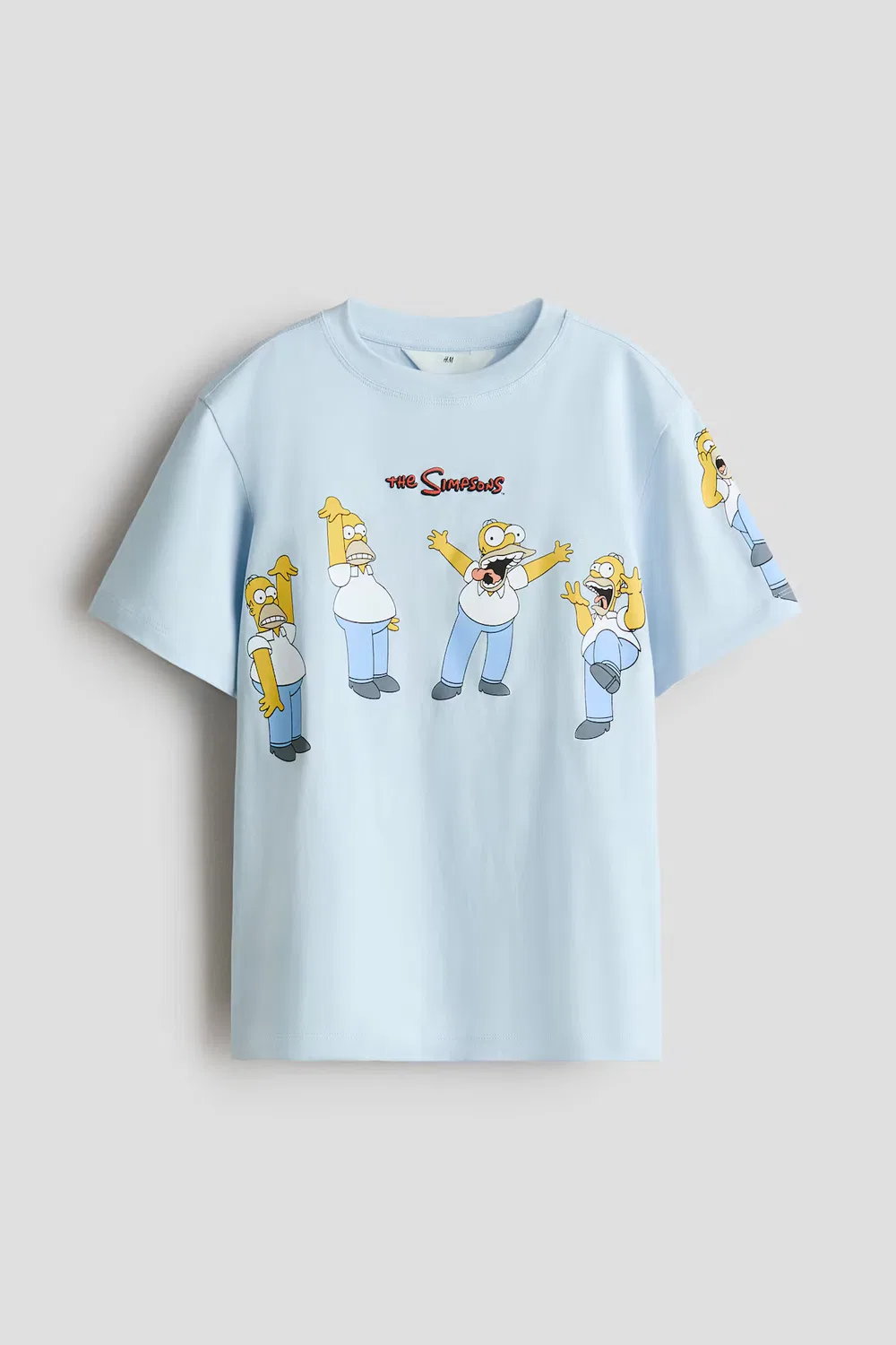 Футболка с принтом H&M, Hellblau/Die Simpsons