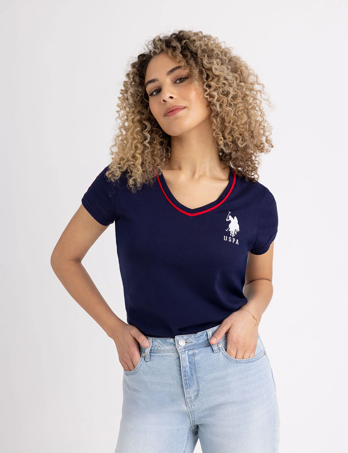 

Футболка U.S. Polo Assn Triple Crown V-neck, темно-синий