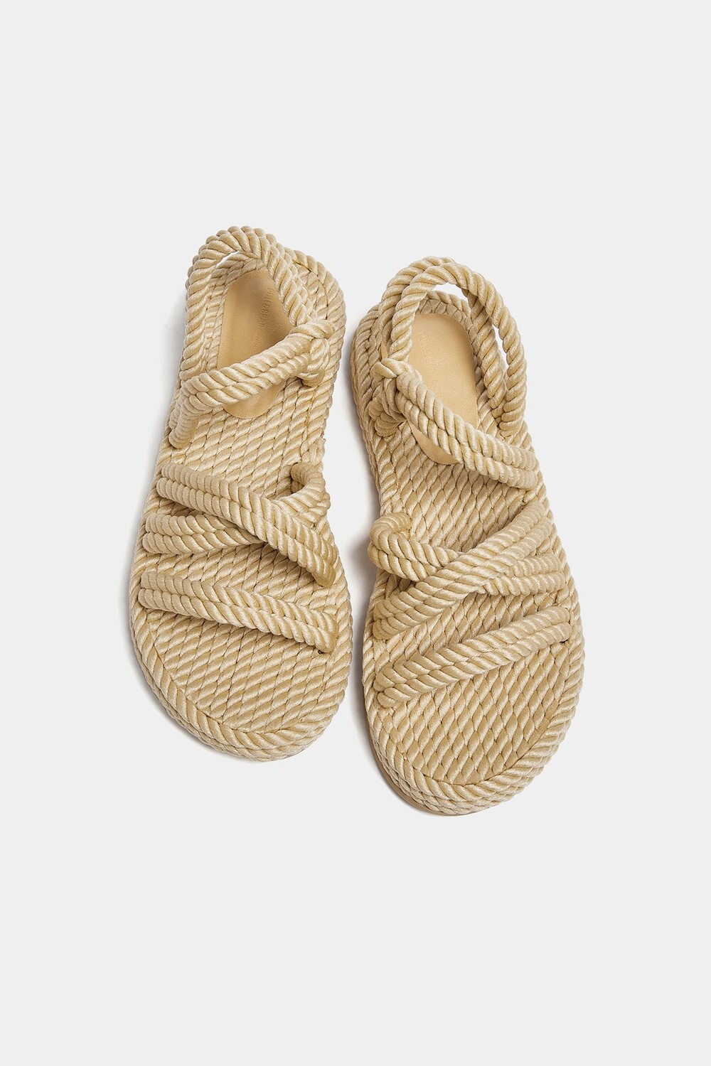 Сандалии Pull&Bear Flat Rope, бежевый — фото 3