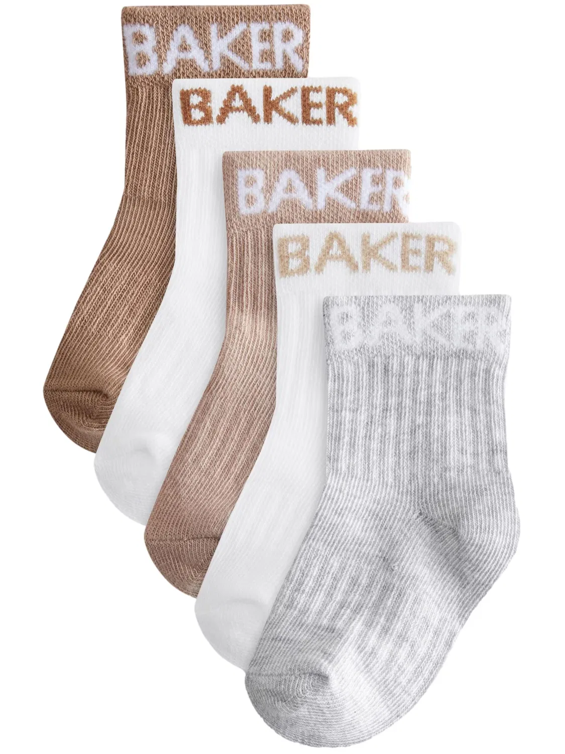 Носки Baker by Ted Baker в цветах Umbra светло-коричневый светло-серый, белый