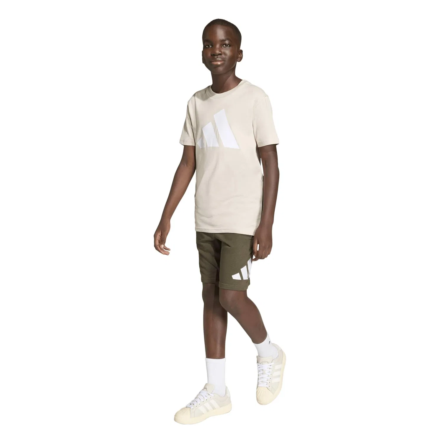 Детский комплект с принтом adidas, Цвет: Beige Grun Weiss