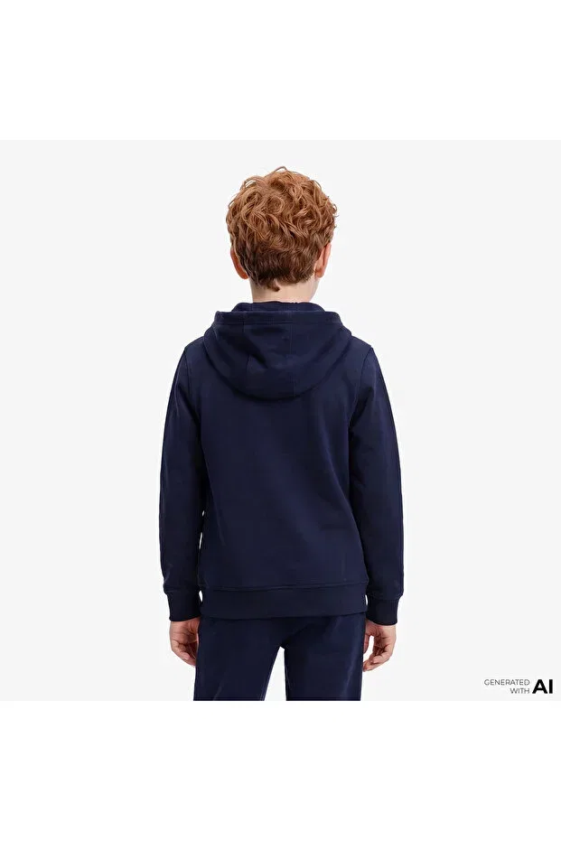 Детское худи для девочек с капюшоном Icons Kids Navy Blue Tracksuit Top Tommy Hilfiger, Navy Blue — фото 2