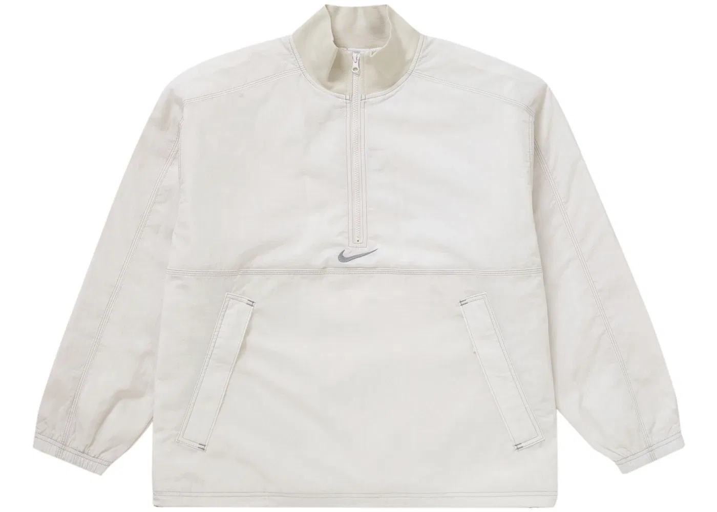 Мужской пуловер из рипстопа с водоотталкивающей пропиткой Supreme Nike Pullover, White — фото 2