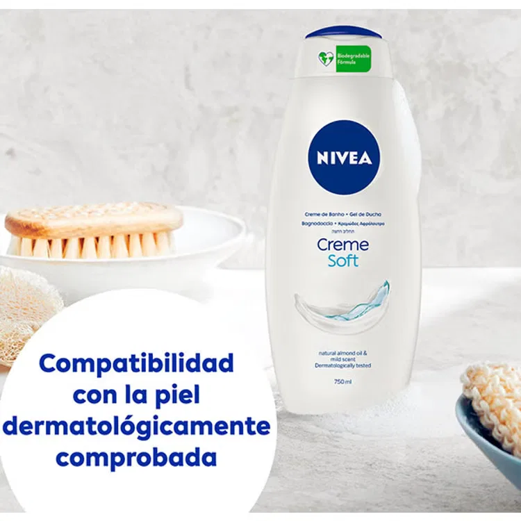 Гель для душа увлажняющий NIVEA Creme Soft, 750 мл — фото 2