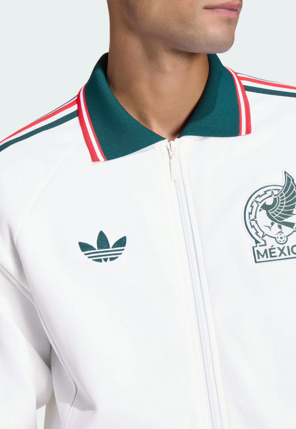 Толстовка на молнии Adidas Performance Athletic Mexico Away Anthem белого цвета — фото 4