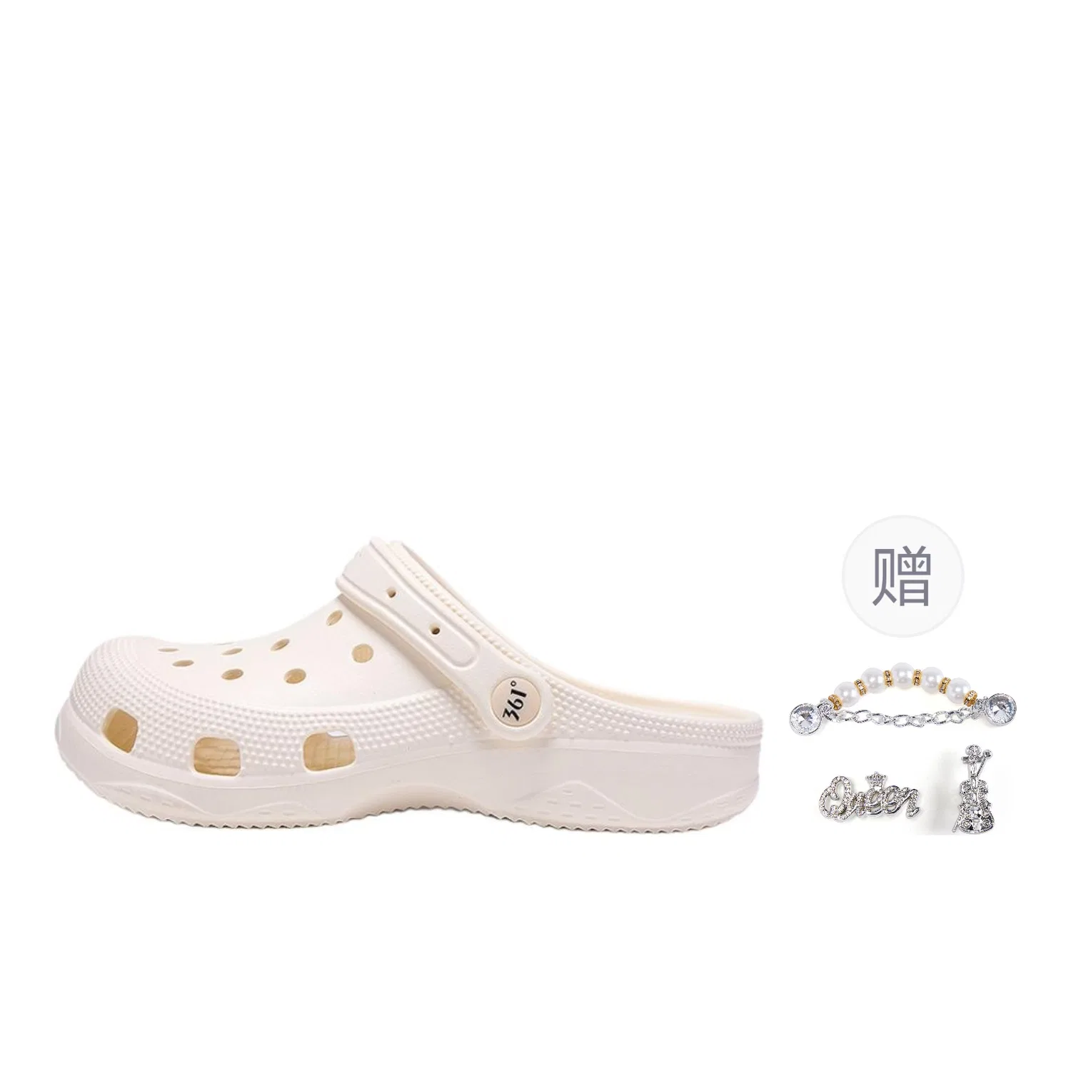 Детские сабо 361° Slacking Off Clogs, Effortless White+Star Chain Sweetheart