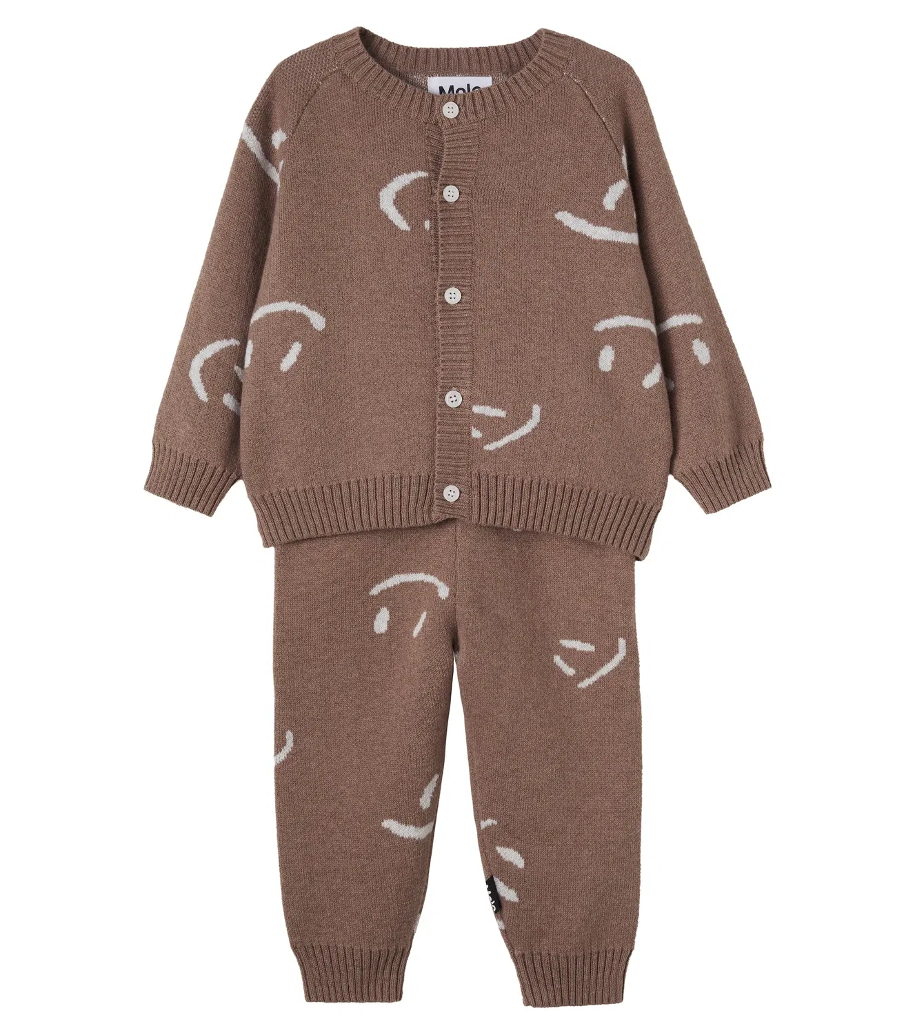 Комплект из кардигана и брюк Baby Bobi Sol Molo, коричневый