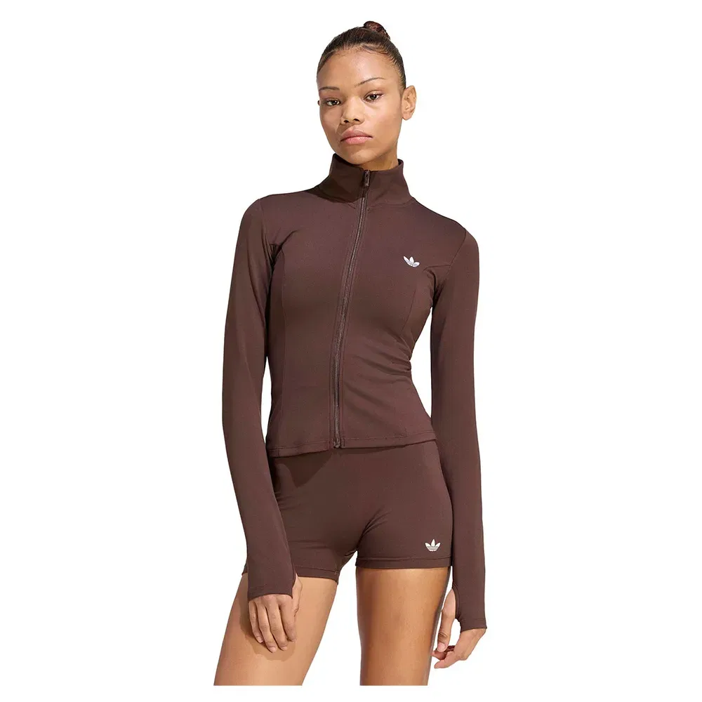 Толстовка на молнии Essential Polyester Adidas Originals, коричневый