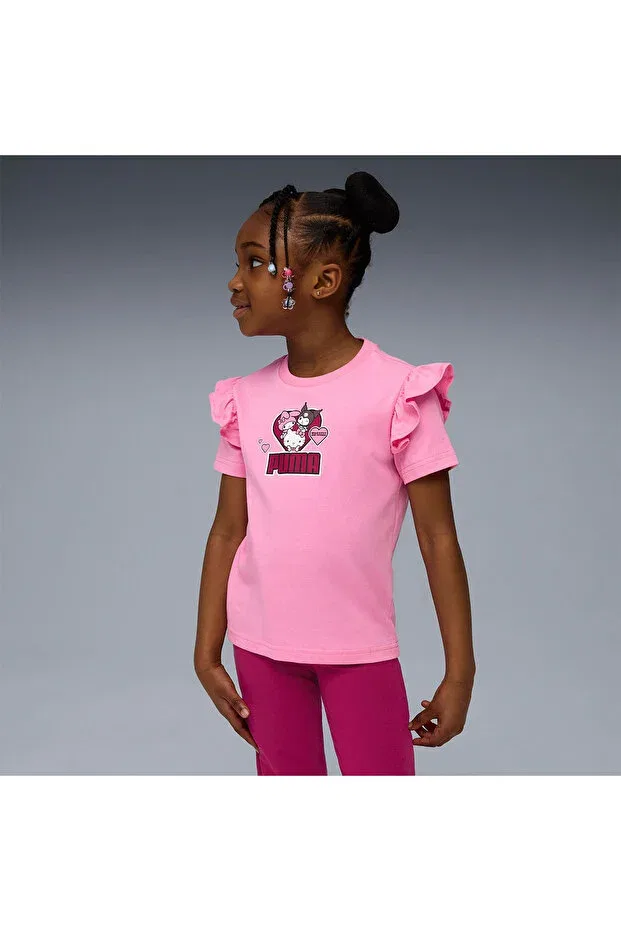 Детская футболка для девочек с принтом Hello Kitty & Friends Puma, Pink