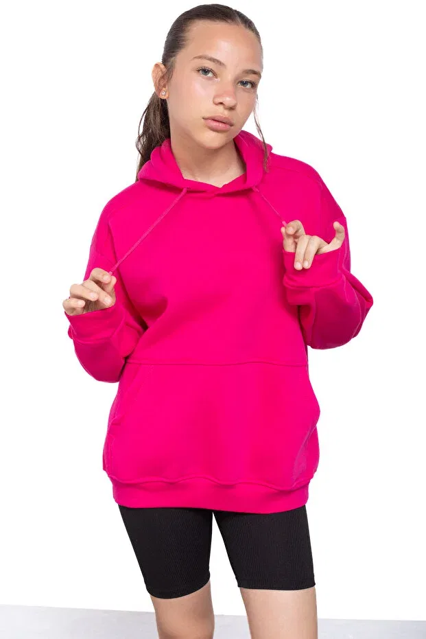 Детское худи для девочек с длинным рукавом Cansın Mini, Fuchsia — фото 4