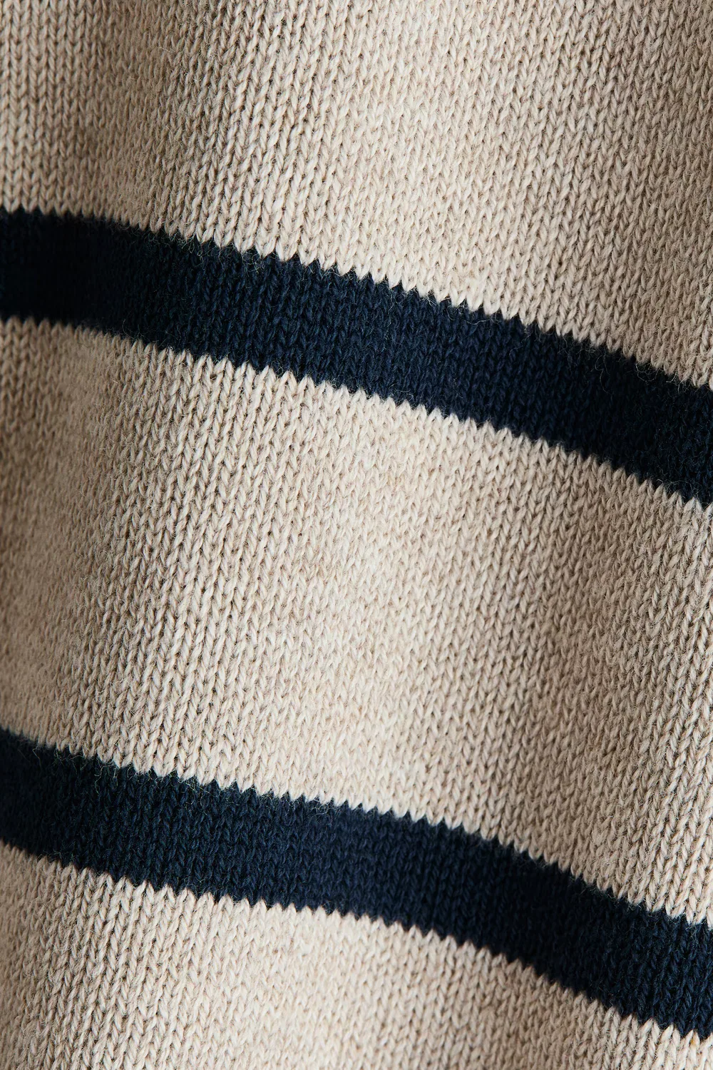 Хлопковый свитер жаккардовой вязки H&M, Hellbeige/Blau Gestreift — фото 2