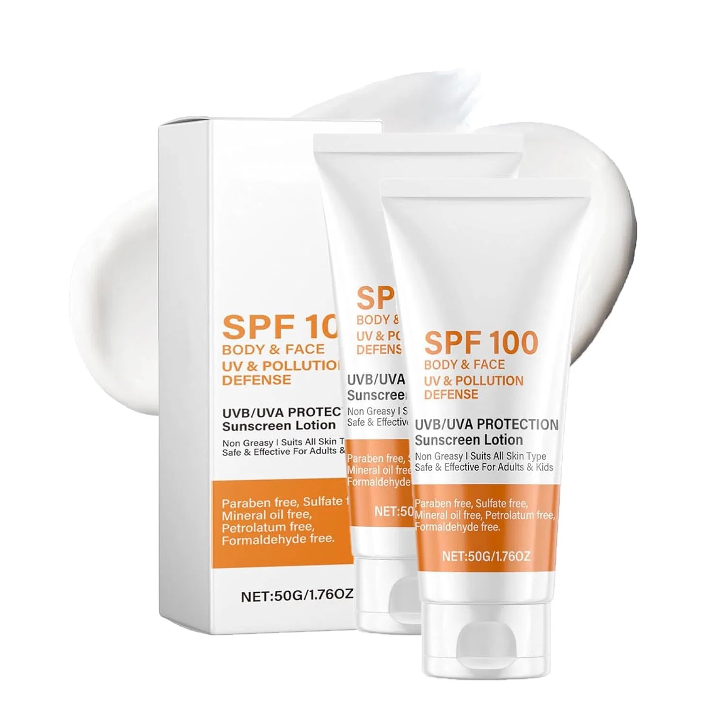 Солнцезащитный крем SPF 100, Generisch, 2 шт, 362.87 г