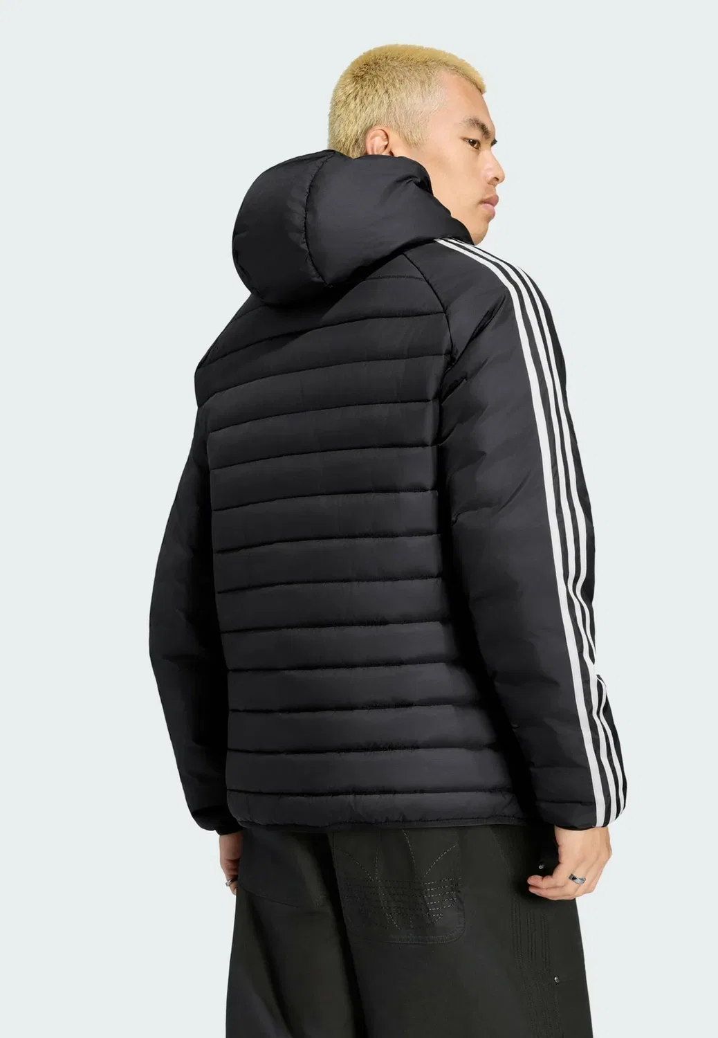Теплая куртка с тремя полосками - зимняя куртка Adidas Originals, Black — фото 2